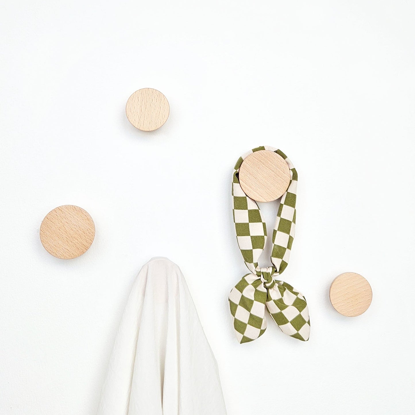 Round Beech Wood Wall Mounted Coat Hook / Knob