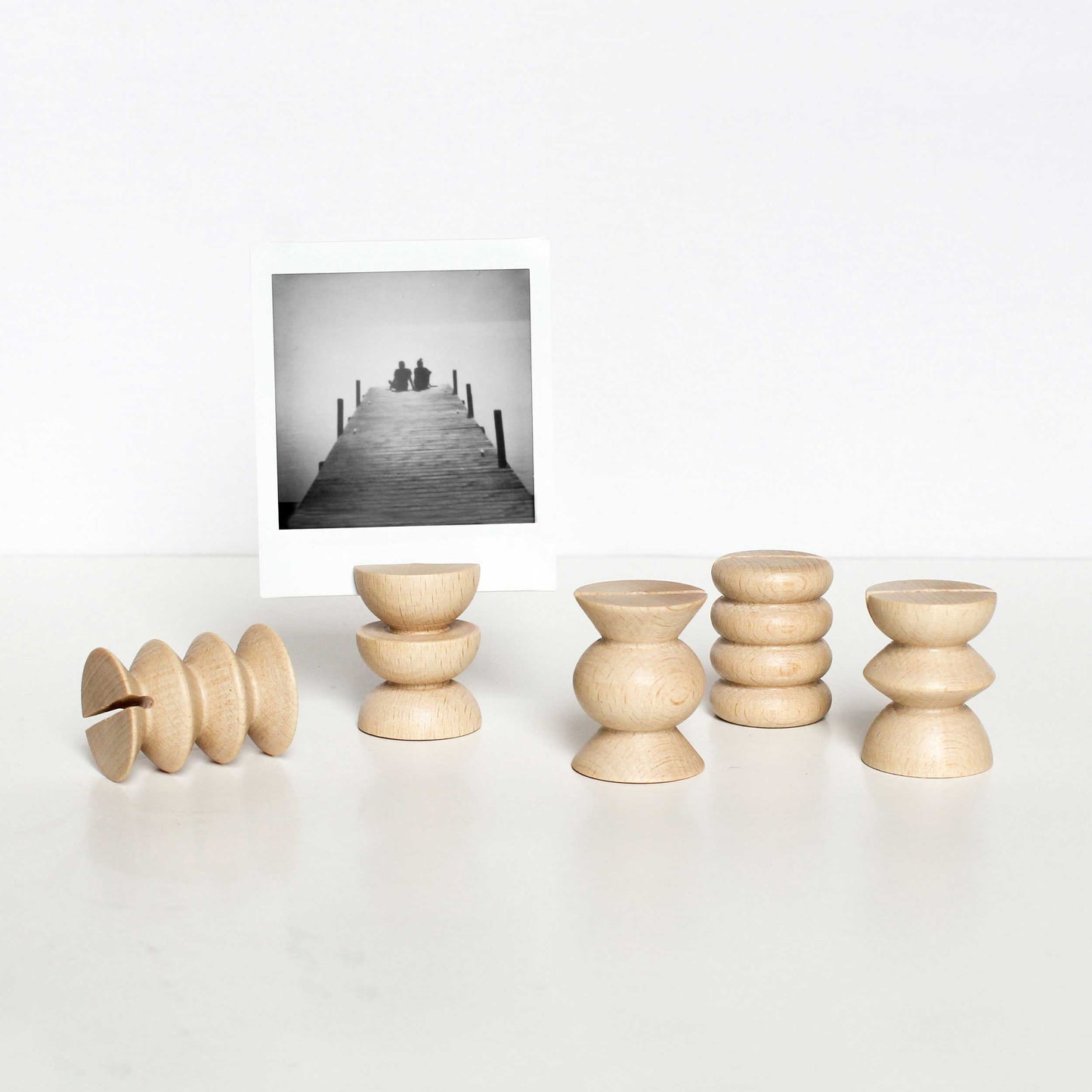 Totem Wooden Picture / Postcard Stand -  Set of 5 Short