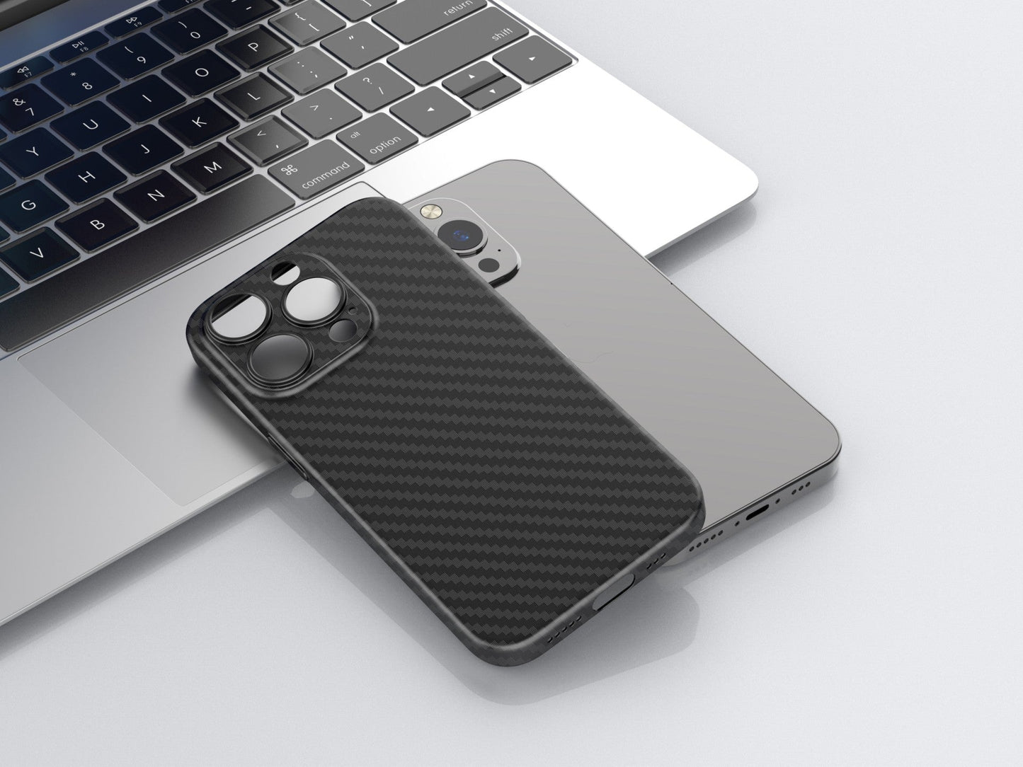 Techancy Capa Para Telemóvel Ultra Fina Em Fibra De Carbono KX5603, Compatível Com Iphone 15 Pro, Material Pp De 0,5 Mm.