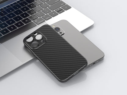 Techancy Capa Para Telemóvel Ultra Fina Em Fibra De Carbono KX5603, Compatível Com Iphone 15 Pro, Material Pp De 0,5 Mm.