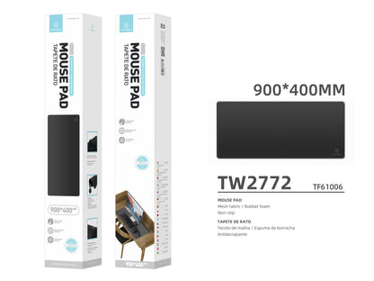 Tapete para rato Techancy 40 x 90 cm, TW2772, borracha antiderrapante, adequado para jogos de PC, preto