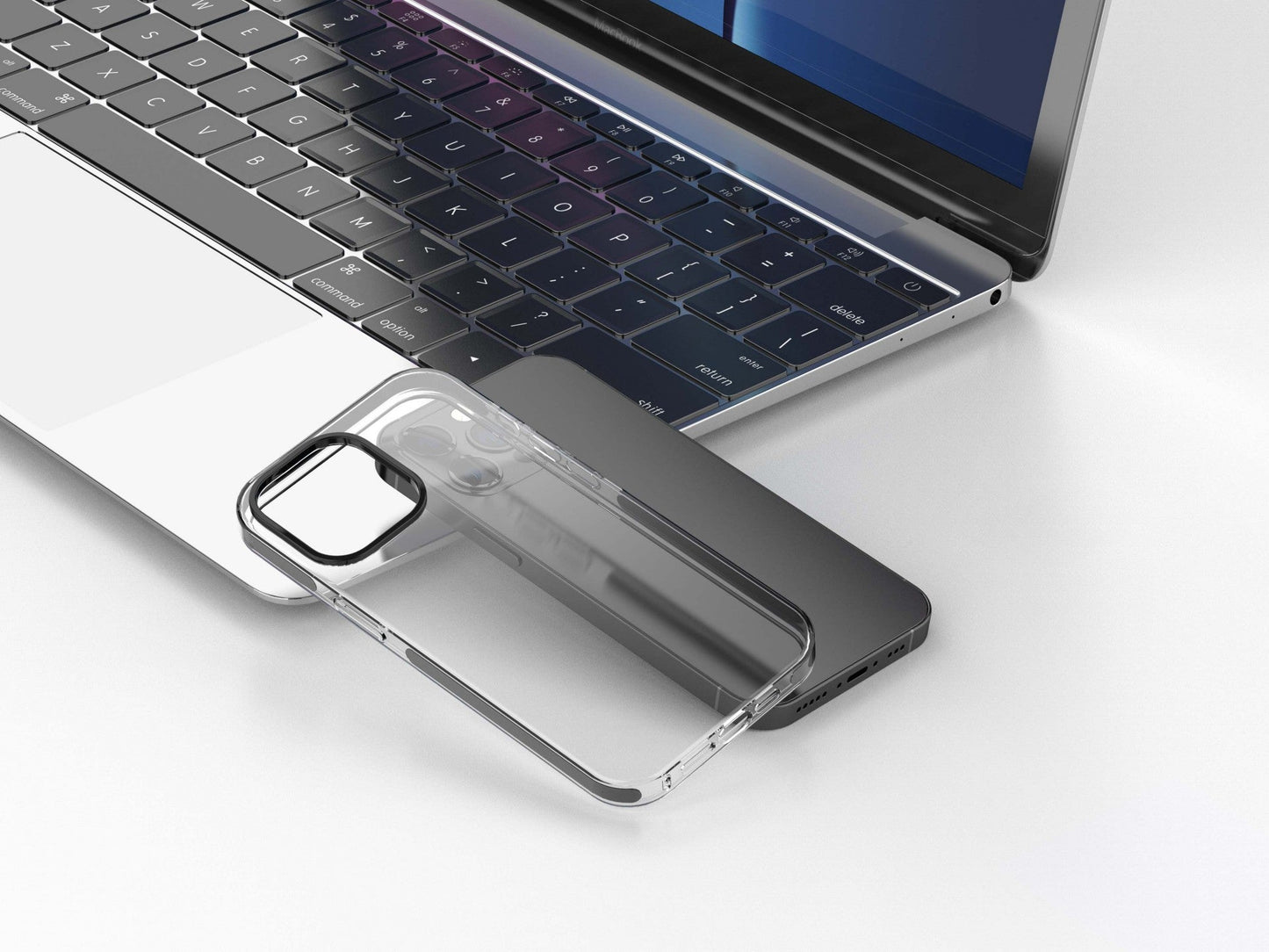 Capa transparente para telemóvel Techancy New Acrylic, KX5602, compatível com iPhone XR, transparente + Preto