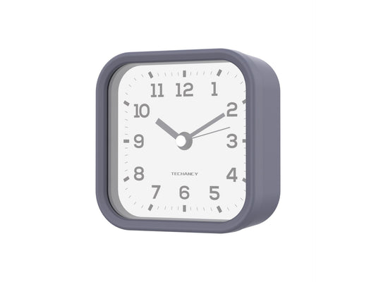 Techancy Mini despertador de mesa ME2623 silencioso números grandes espelho HD corpo ABS portátil para quarto e escritório cor cinzenta