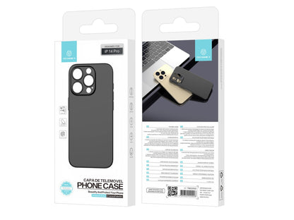 Techancy Capa Para Telemóvel Ultra Fina Preta KX5604, Compatível Com O Telemóvel Iphone 14 Pro, Material Pp De 0,5 Mm.