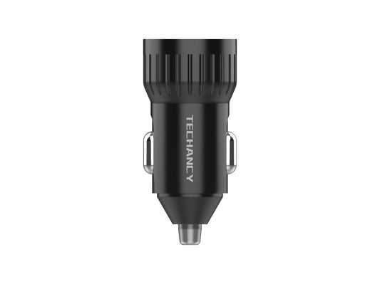 Techancy Carregador de carro 52.5W USB A e USB C PD PPS QC3.0 TC6430 Carregamento rapido 12V 24V Preto