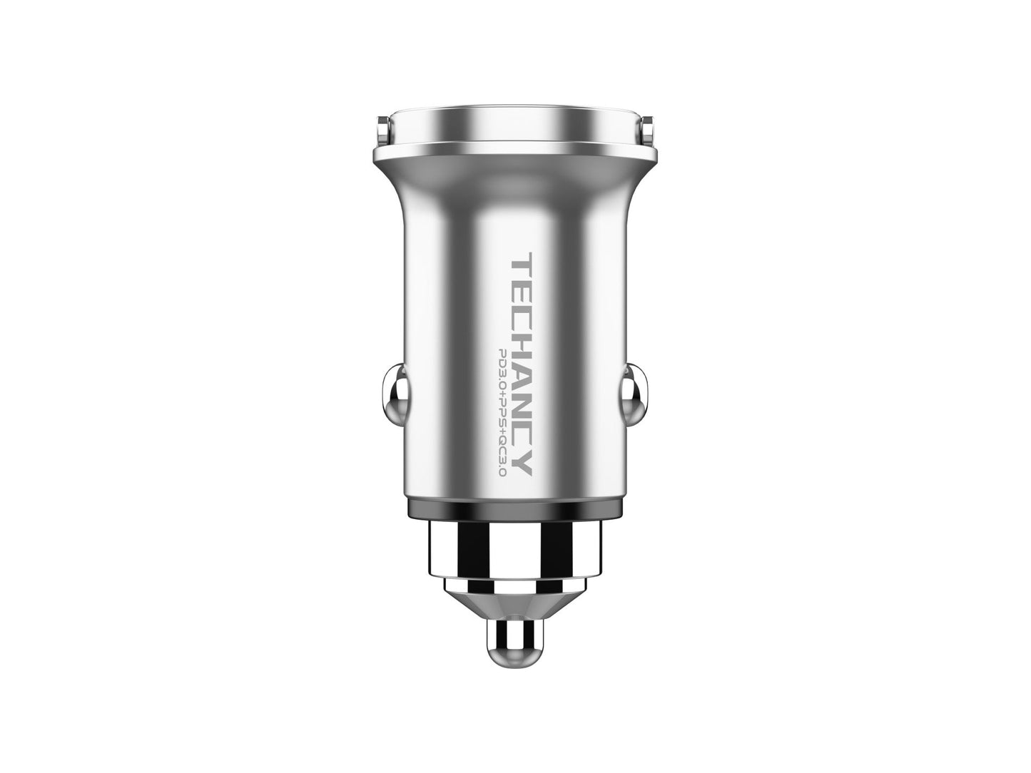 Techancy Mini Carregador TC6425, 33W, USB-A+USB-C, Liga de AlumInio, CompatIvel com Carros, Design Seguro e Confiavel
