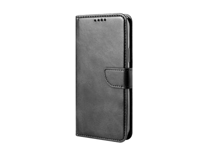 Capa flip em couro para telemóvel com 3 ranhuras para cartões, KX5600, função suporte e proteção contra choques, compatível com iPhone 13, Preto