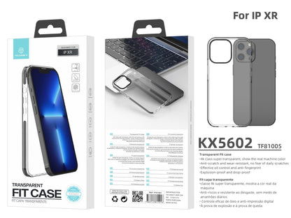 Capa transparente para telemóvel Techancy New Acrylic, KX5602, compatível com iPhone XR, transparente + Preto