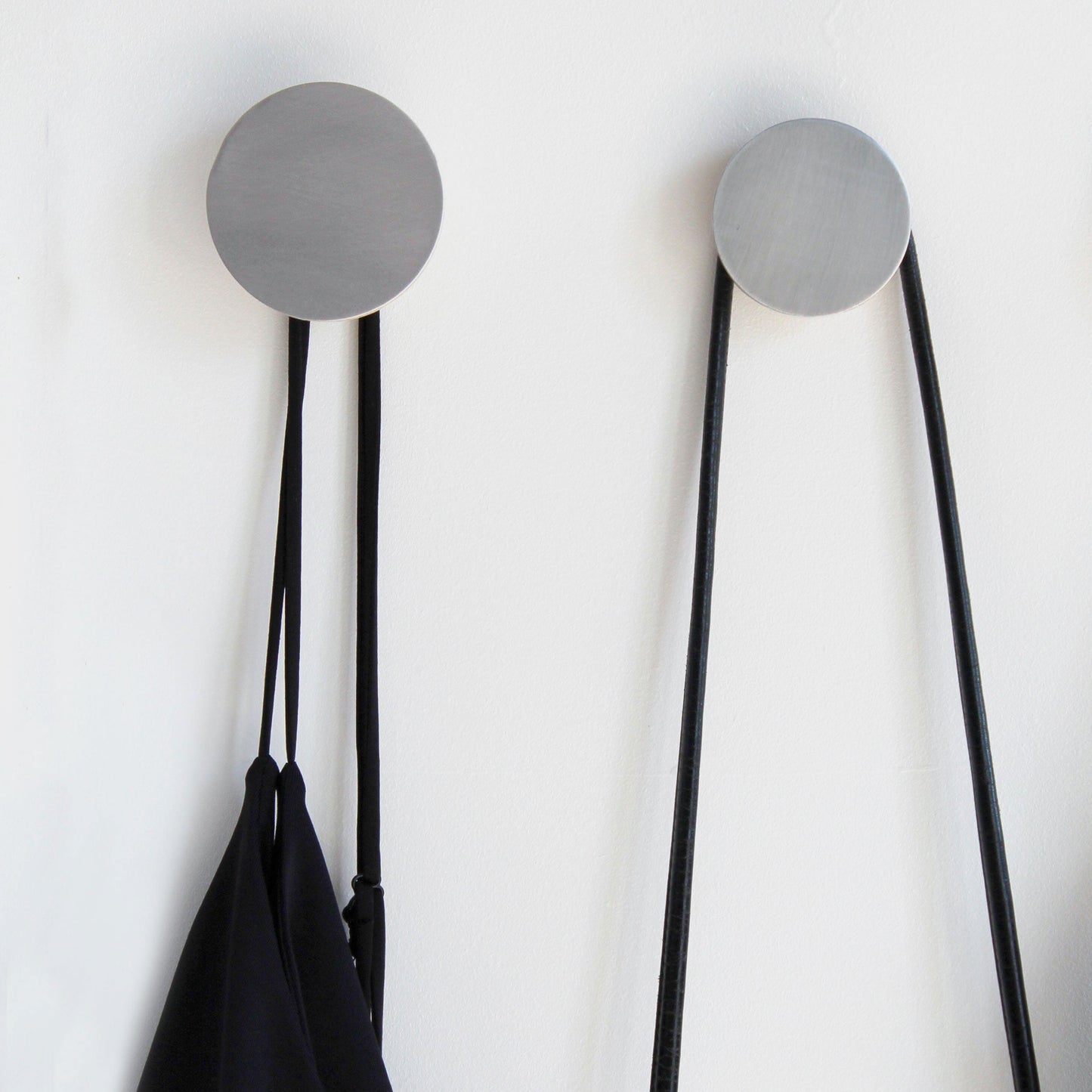 Round Beech Wood & Aluminium Wall Mounted Coat Hook / Knob
