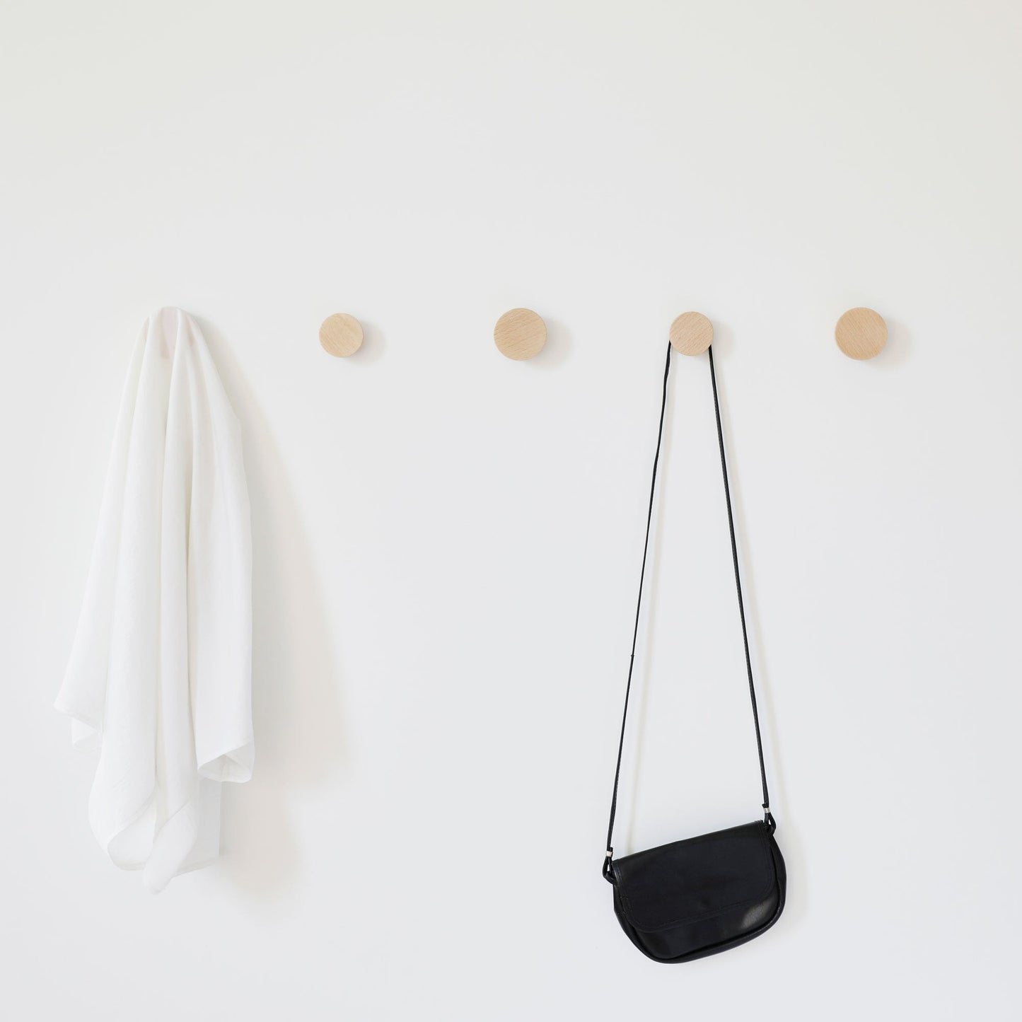 Round Beech Wood Wall Mounted Coat Hook / Knob